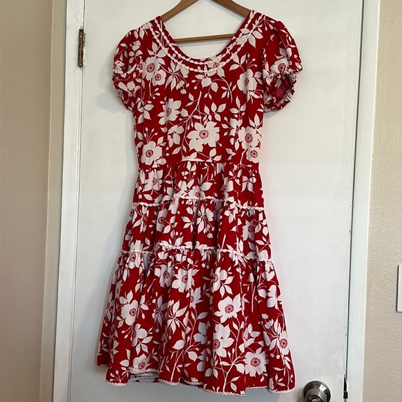 Western Fashions red floral western or square dance dress - Picture 1 of 8